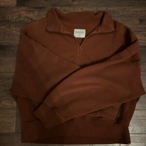 Abercrombie & Fitch Women's Brown Zip-Up Sweater